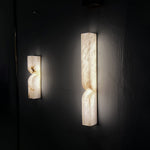 Bild in die Galerieansicht laden, Rechteckige Alabaster-Wandleuchte