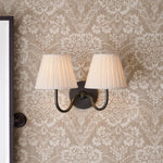 Load image into Gallery viewer, Luvora Vintage Pleated Shade Wall Lamp - Modern Brass Linen Wall Lighting
