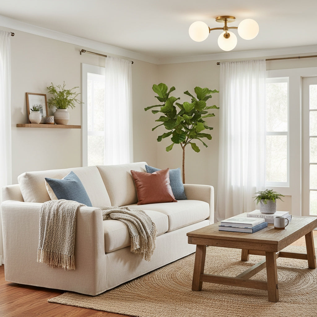 Arden Glass Contemporary 3 Light Ceiling Fixture - Sculptural Multi-Light Fixture for Living Spaces