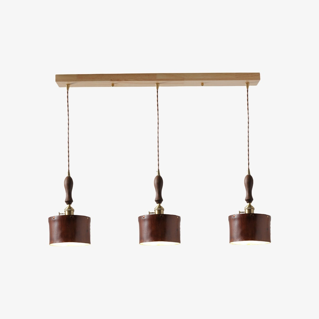 Modern Minimalist Leather Shade Pendant Light