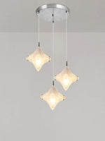 Load image into Gallery viewer, Art Deco Star Staircase Pendant Light - Frosted Glass Hanging Fixture - Astris Altair
