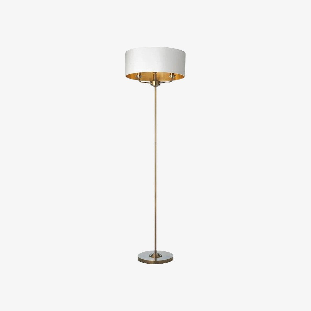 Tela Drum Lampenkap Vloerlamp - Moderne Stoffen Staande Lamp voor Thuis en Kantoor