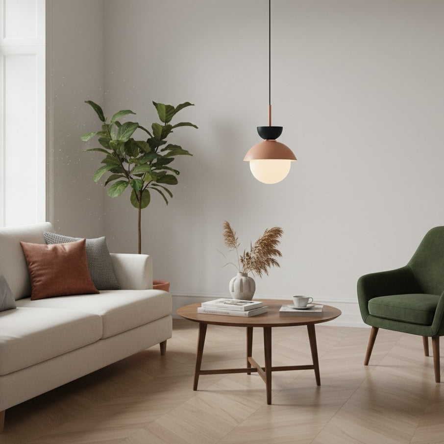 Frovela Noordse Macaroon Hanglamp met Bolvormig Ontwerp – Aluminium Verlichting voor Slaapkamer of Woonkamer