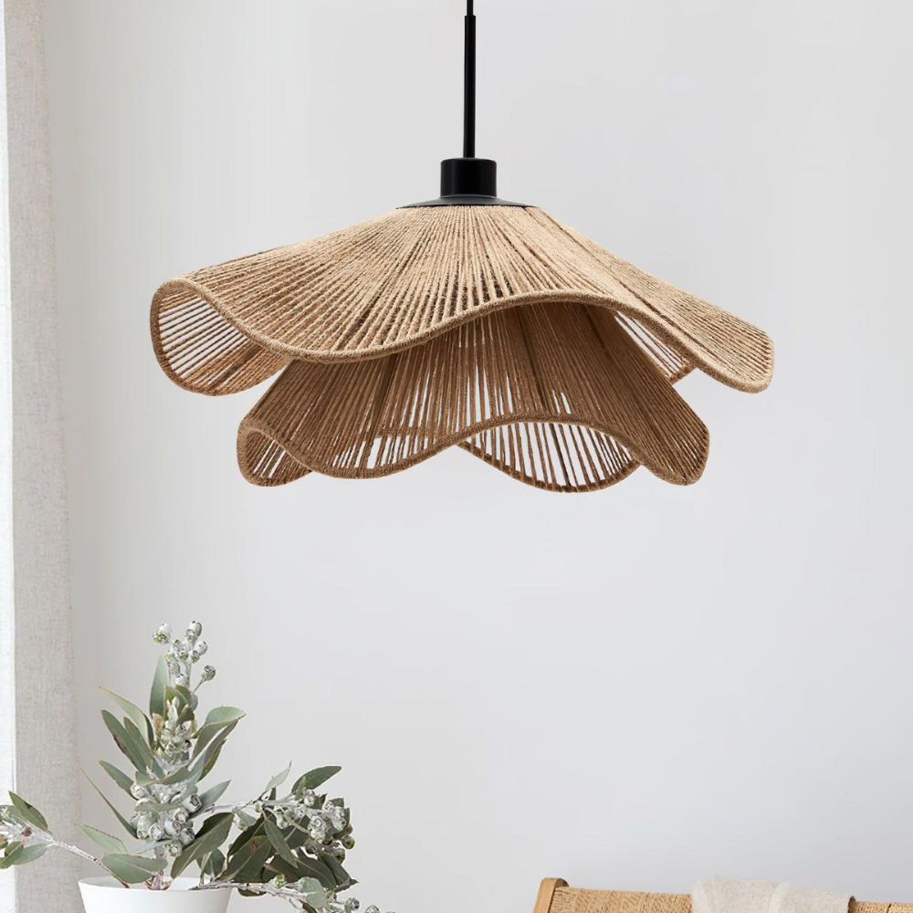 Boho naturalna lampa wisząca z juty Cape Points