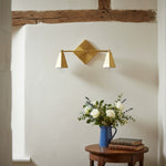 Load image into Gallery viewer, Ornato Luxe Geometric Vanity Light - Solid Brass Art Deco Bathroom Lighting
