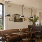 Cargar imagen en el visor de la Galería, Three chrome dome pendant lights over booth seating