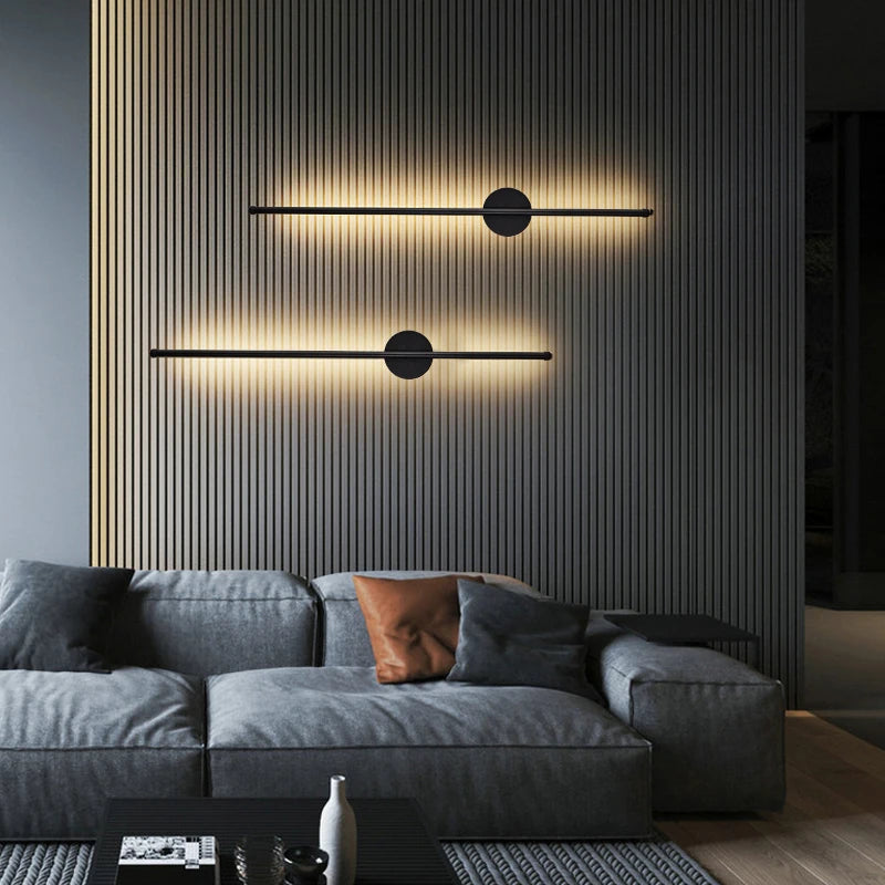 Lámpara de Pared Moderna de Aluminio Negro