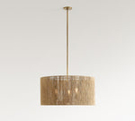 Load image into Gallery viewer, Dumora Antique Brass Drum Pendant Lamp - Farmhouse Style Lamp for Living Room
