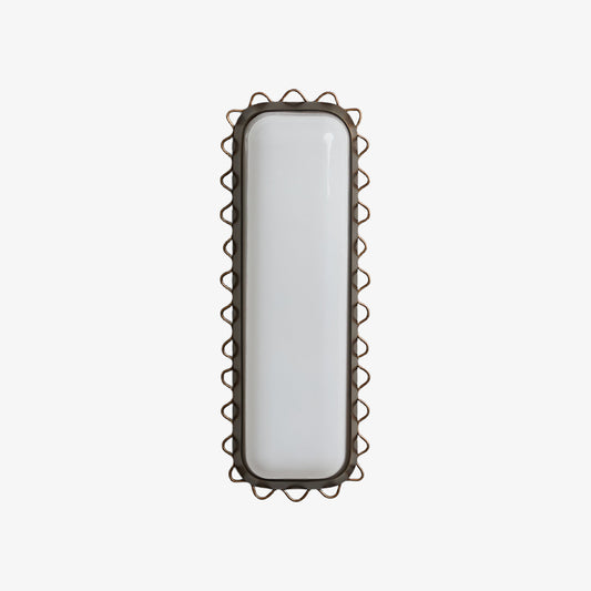 Aplique de Pared Glowvera - Diseño de Marco Metálico Ondulado con Pantalla de Vidrio Moderna para Pasillo