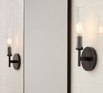 Load image into Gallery viewer, Bravira Ribbed Glass Wall Lamp - Tube Metal Light in Classic Finishes
