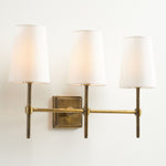Load image into Gallery viewer, Derlina White Linen Shades Wall Lamp – Retro Metal Multi-Head Lighting Fixture
