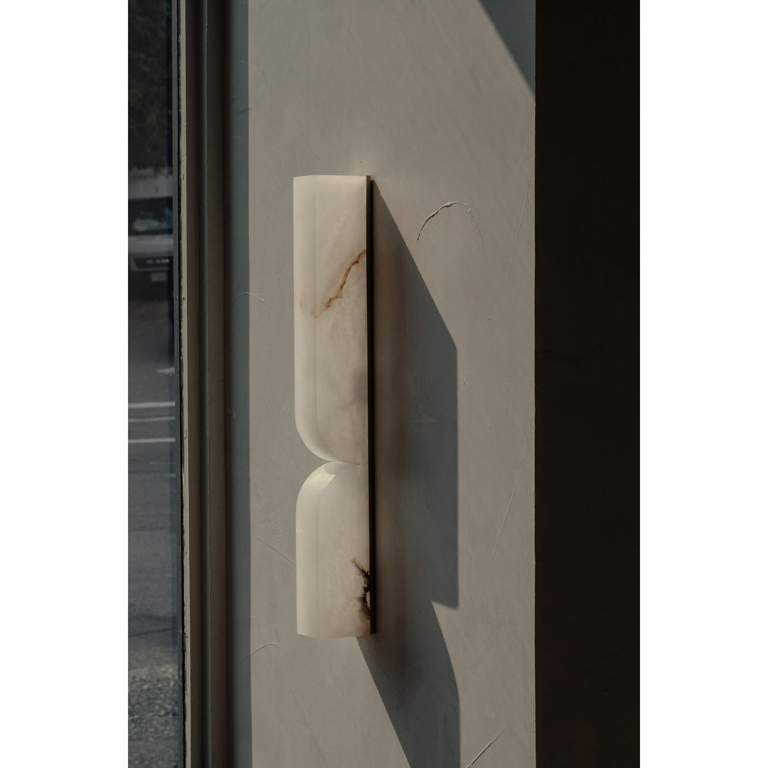 Rechteckige Alabaster-Wandleuchte