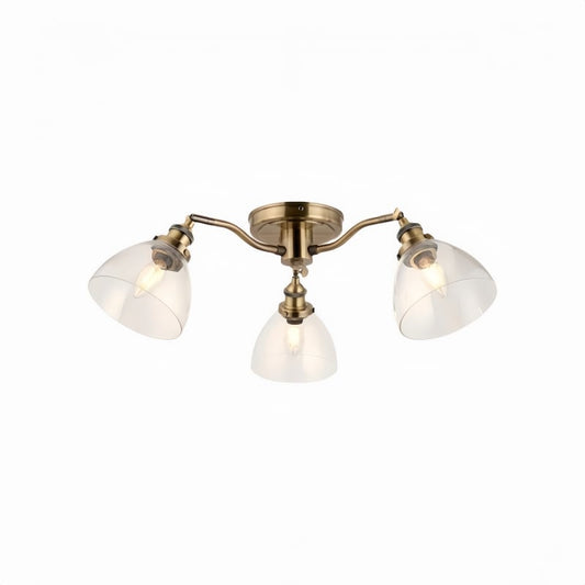 Lámpara Semiempotrada Vintage Inspirada Novera con Brazos Curvos para Espacios Habitables