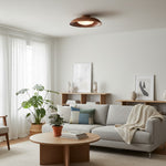 Load image into Gallery viewer, Lustrona Vintage Brass Flush Mount Light - Burnished Metal Ceiling Light for Living Room