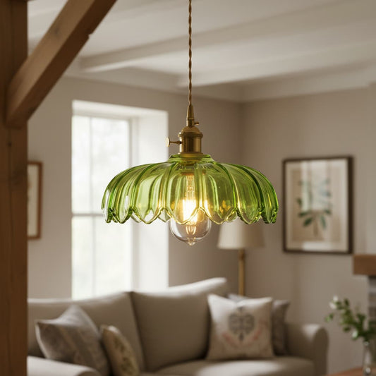 Petalbloom Rustieke Tulp Glazen Hanglamp – Bloemknop Design Hanglamp voor Eetruimte N58