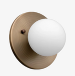 Load image into Gallery viewer, Glorica Glass Brass Wall Sconce - Frosted Globe Classic Light For Warm Ambiance
