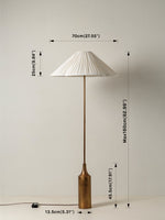 Load image into Gallery viewer, Nordlys Scalloped Linen Shade – Brass Floor Lamp for Living &amp; Bedroom
