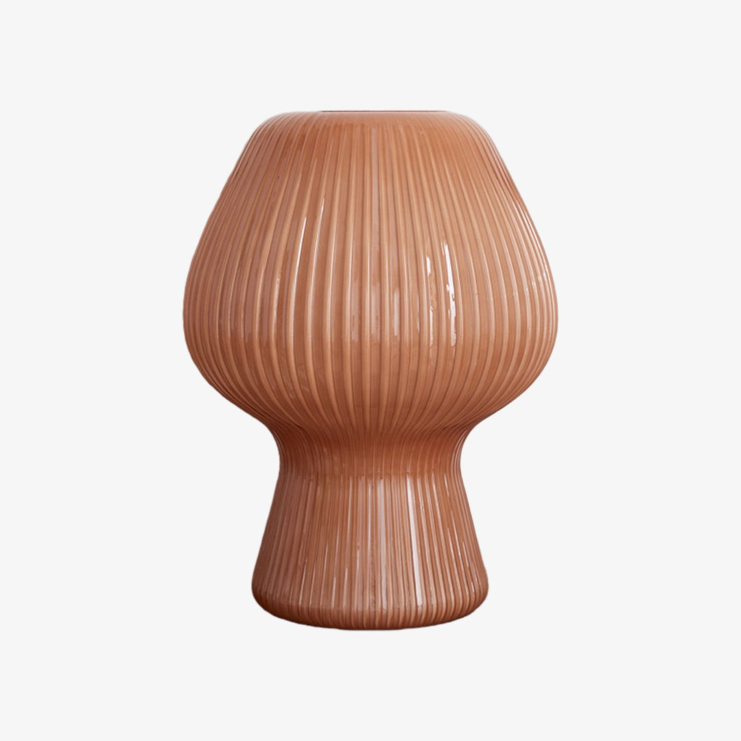 Nera Geribbelde Glazen Tafellamp Retro – Modern Ontwerp Gloed Nachtkastje Accent