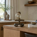 Cargar imagen en el visor de la Galería, Industrial globe pipe lamp on a console table