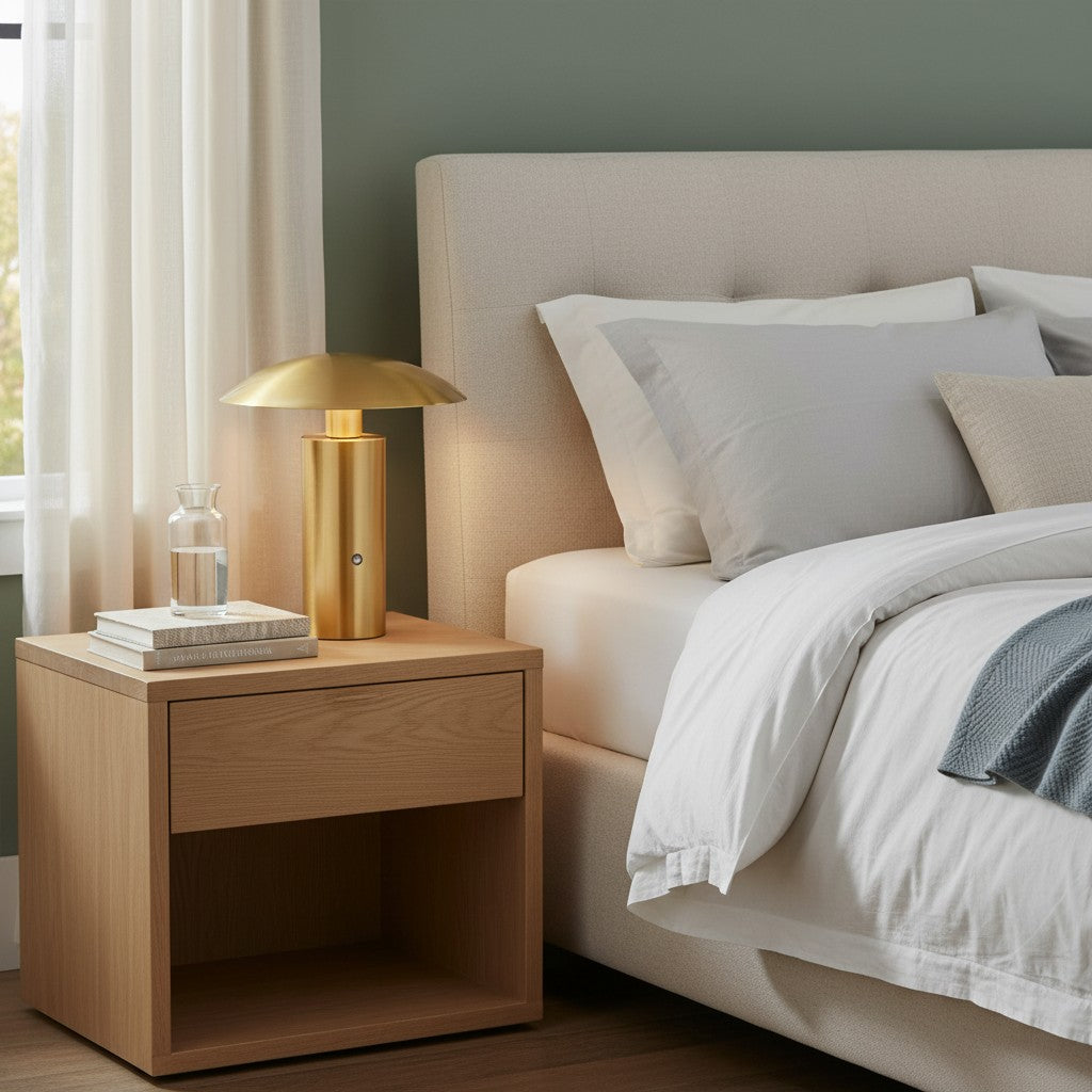 Oricone Draagbare LED Tafellamp – Touch-Dimmer Draadloze Paddestoellamp voor Eetkamer en Bedzijde