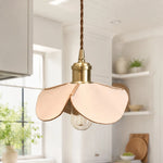 Cargar imagen en el visor de la Galería, Leather petal pendant light in a bright kitchen corner