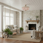 Cargar imagen en el visor de la galería, Beveline 3 luces redondo semi empotrado - Pantalla de vidrio facetado acabado metálico para pasillos y dormitorios