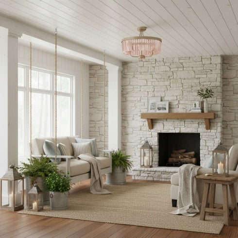 Beveline 3 luces redondo semi empotrado - Pantalla de vidrio facetado acabado metálico para pasillos y dormitorios