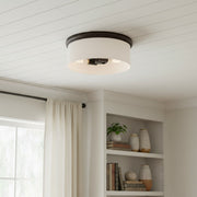 Lampe de plafond encastrée Roven avec dôme en verre opale - Design élégant pour chambre et salon