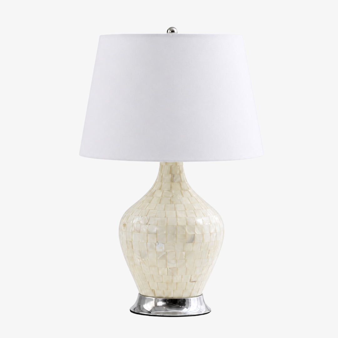 Beamira Natural Shell Mica Table Lamp – Handmade Crafted for Bedroom or Living Room