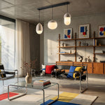 Carica l'immagine nella visualizzazione Galleria, Lampada a Sospensione a Gruppo di Sfere Moderne Orbaltis - Lampada a Sospensione in Pietra Naturale e Vetro per Soggiorno o Cucina