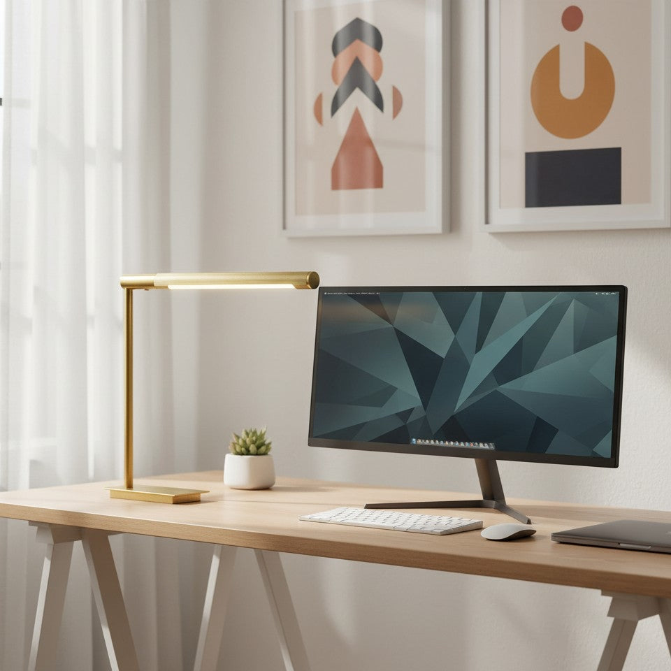 Zorv Schreibtischlampe – Zeitlose Metall-Schreibtischlampe mit Touch-Schalter für Arbeitszimmer oder Wohnzimmer