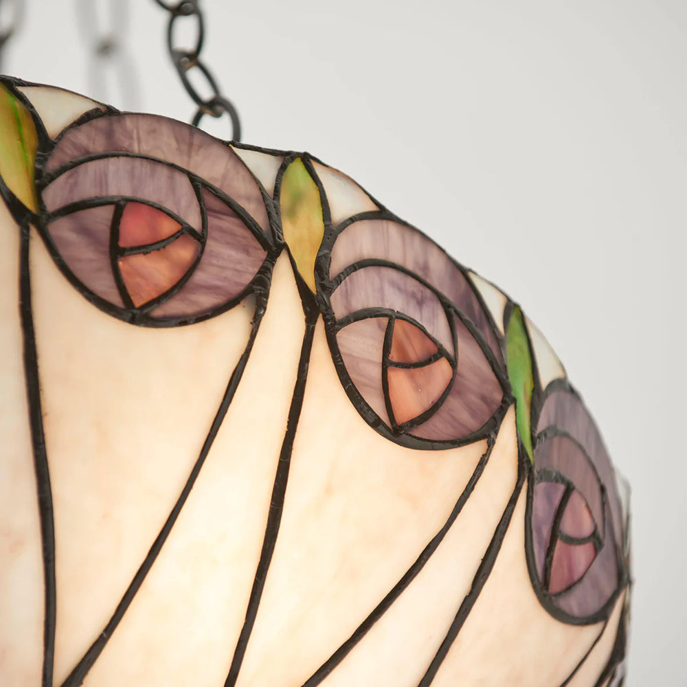 TF Hutchinson Tiffany-hanger - Omgekeerde kunstglas verstelbare plafondlamp voor thuis