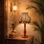 Carica l'immagine nella visualizzazione Galleria, Vintage striped table lamp in a warm living room corner