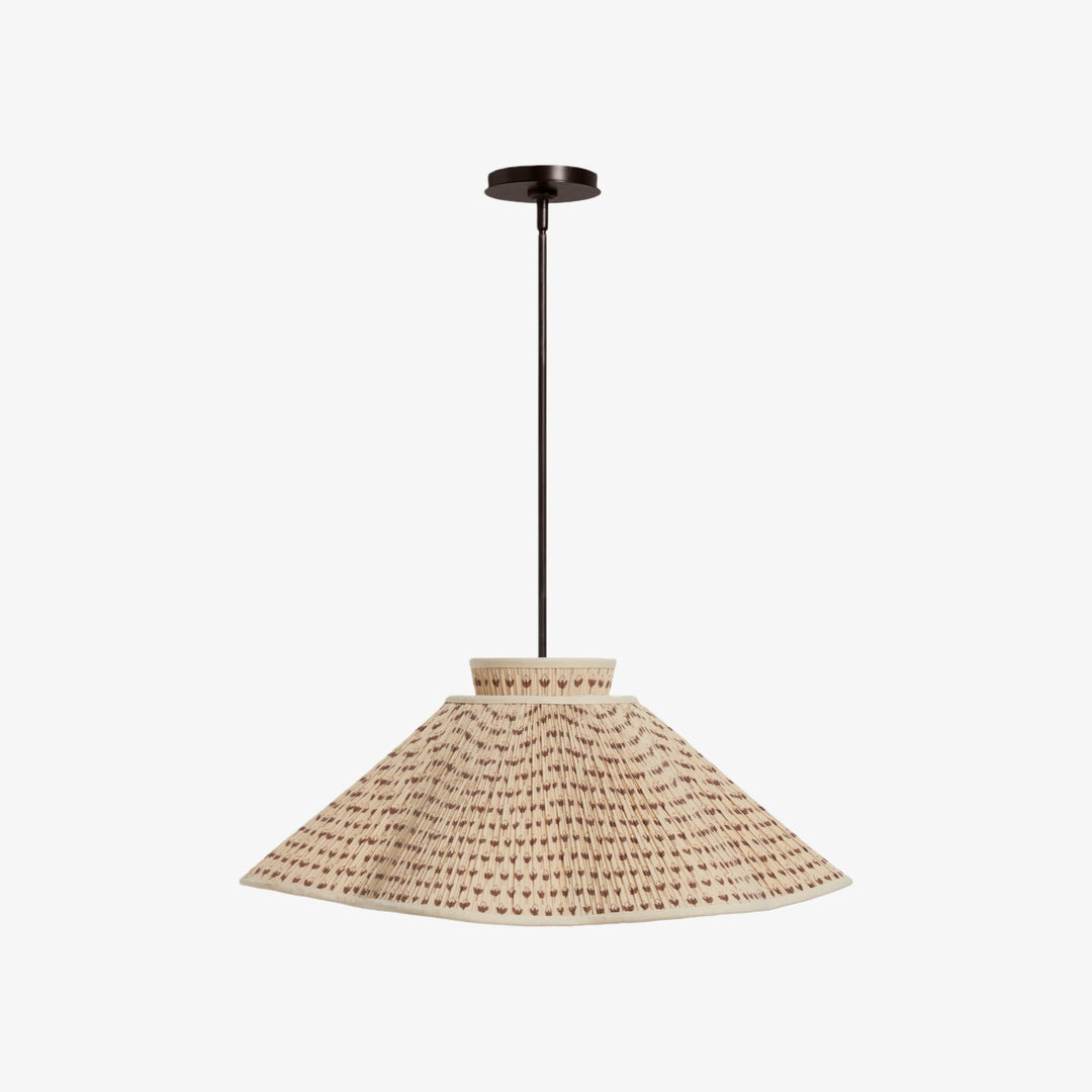 Florevian Nowoczesna Lampa Wisząca z Lnu - Artystyczne Wyraziste Oświetlenie do Jadalni