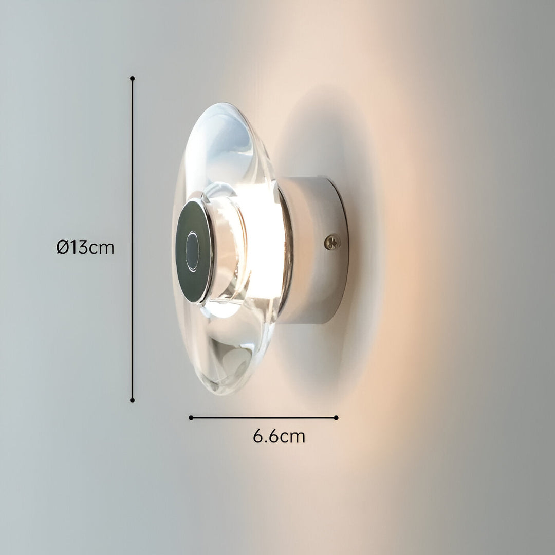 Luz de pared minimalista italiana de cristal Clementine