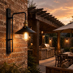 Cargar imagen en el visor de la Galería, Solenvo dark bronze outdoor wall lamp scene view