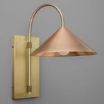 Load image into Gallery viewer, Conique Metal Minimalist Wall Sconce - Sculptural Brass Arch Light for Modern Interiors
