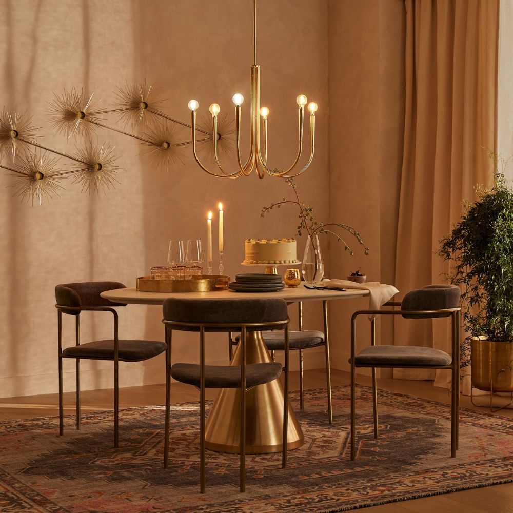 Borvia Swoop Arm Chandelier - Vintage-Inspired Modern Perfect for Home