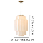 Afbeelding laden in galerijweergave, Antieke messing hanglamp met meerdere niveaus en opaalwit glas