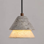Cargar imagen en el visor de la Galería, Grey Stone Pendant Light with Paper Diffuser