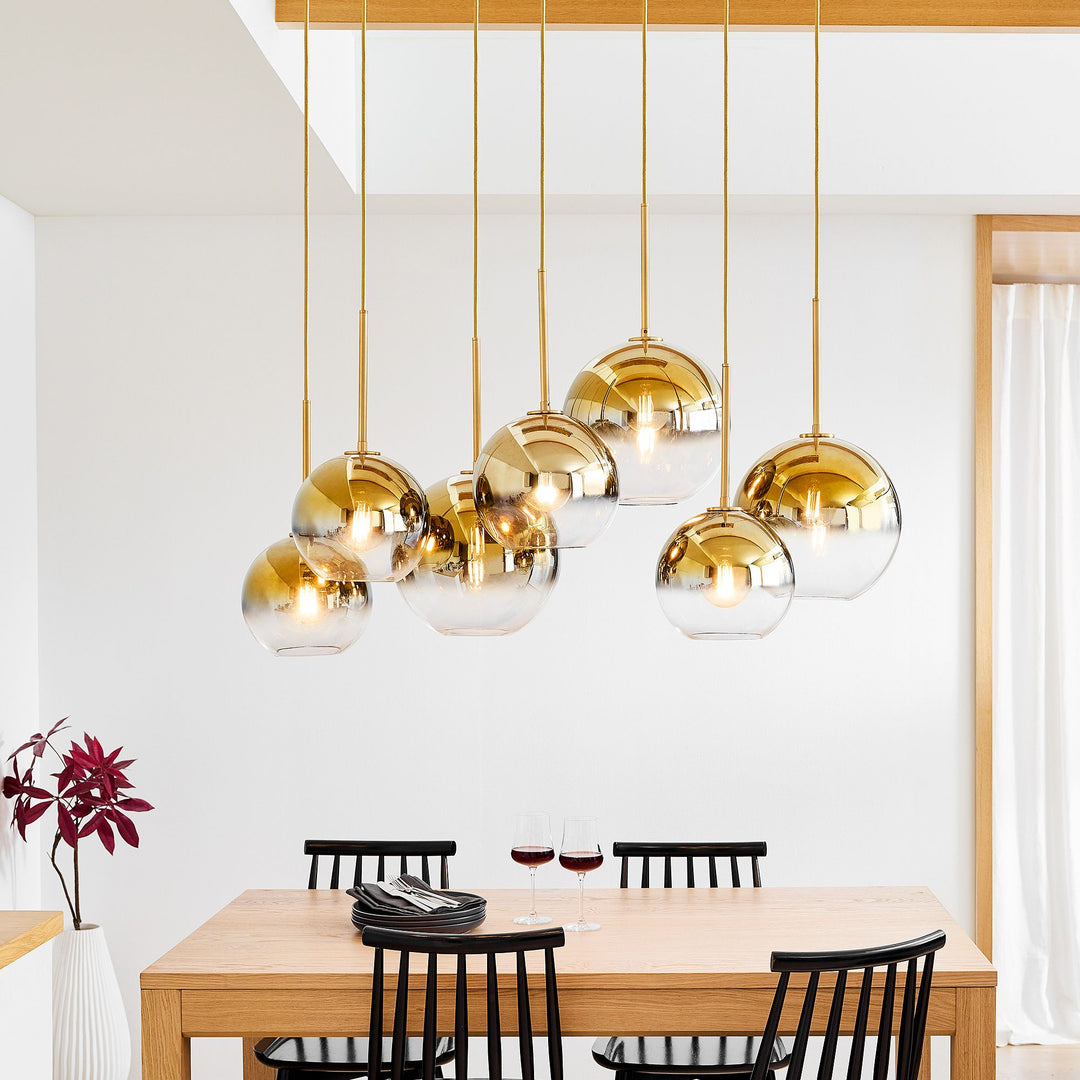 Selvion Elegant 7-Light Globe Chandelier – Glass Pendant Light