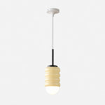 Cargar imagen en el visor de la Galería, Iron Pendant Lamp with Ribbed Shade - Cream Style Light for Bedroom