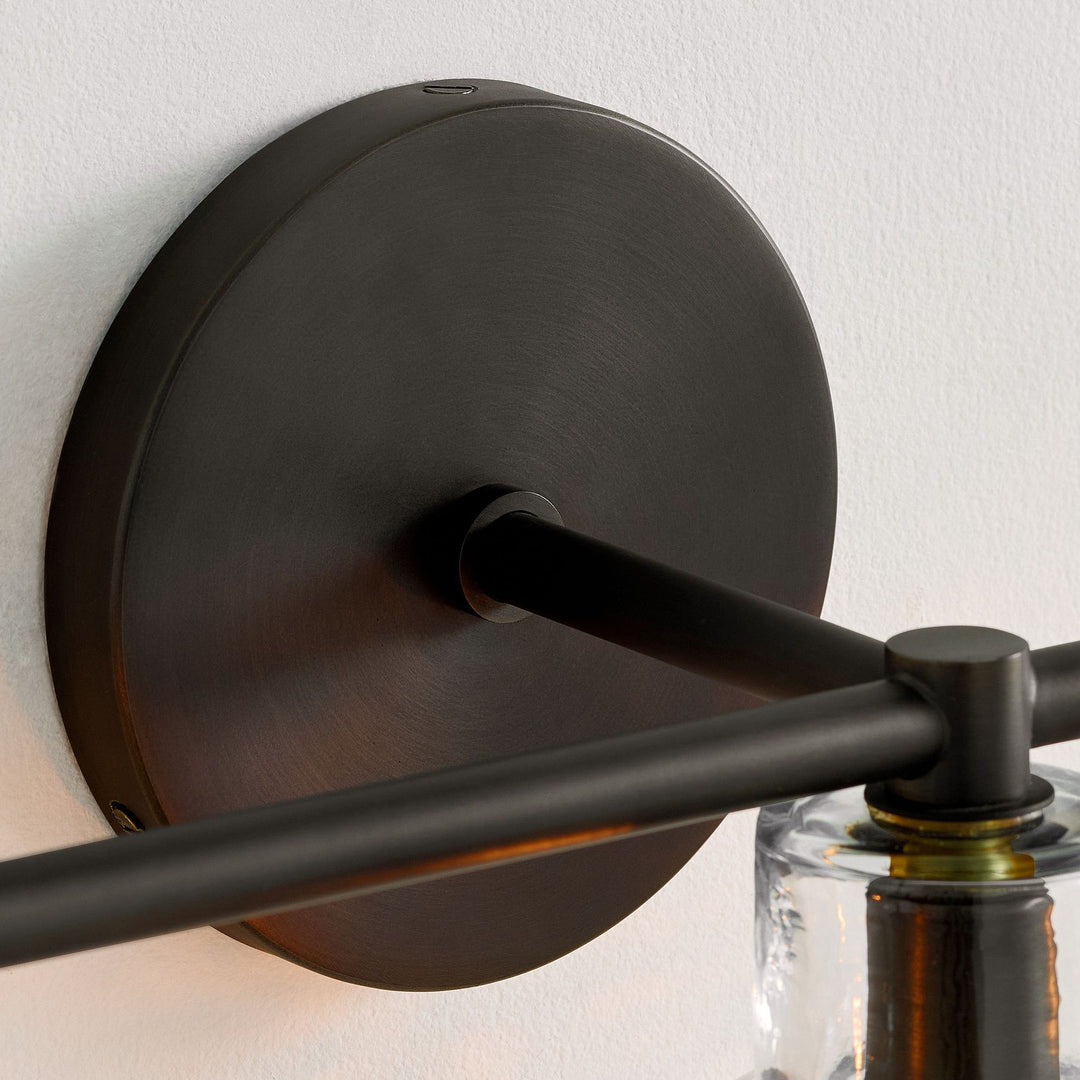 Glavira Recycled Glass Double Sconce - Indoor Brass Wall Lighting