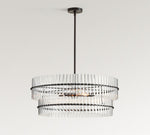 Load image into Gallery viewer, Lumora Crystal Pendant Light – Elegant Tumbled Brass &amp; Cut Glass
