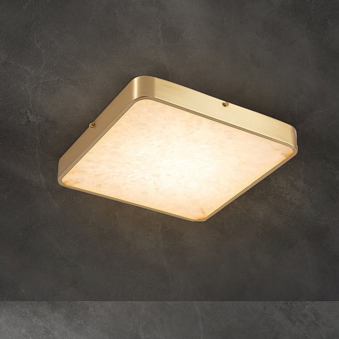 Geometryczna lampa sufitowa wpuszczana z alabastru