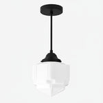 Load image into Gallery viewer, Geotower Glass Modern Pendant Light - Skyscraper Design - Brass or Black or Nickel Finish

