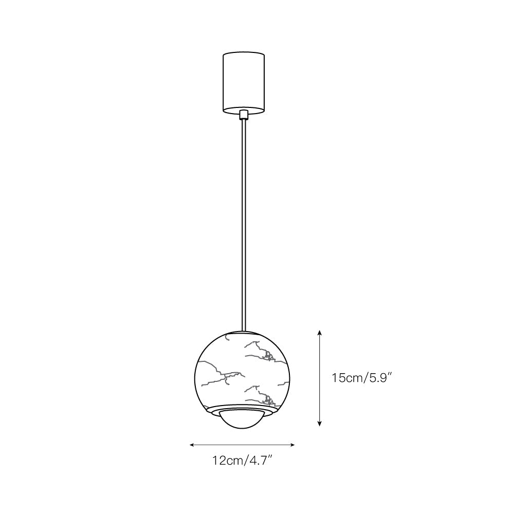 Ferox Alabaster-Pendelleuchte