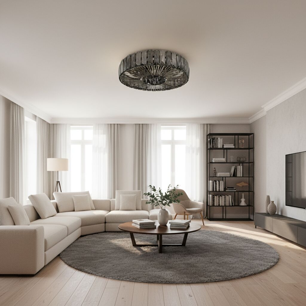 Glomar Glazen Ronde Opbouw Plafondlamp - Modern Metaal Glas Afwerking Woonruimtes