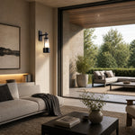 Cargar imagen en el visor de la Galería, Vintage black outdoor wall lantern in a covered exterior setting 1