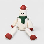 Bild in die Galerieansicht laden, Hand-carved wooden gray snowman ornament